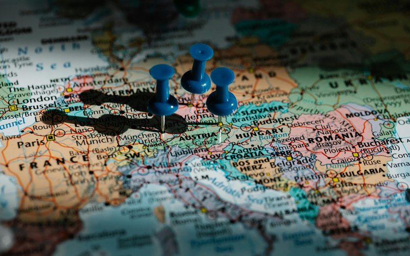 Map of Central Europe with routes — tailored logistics solutions